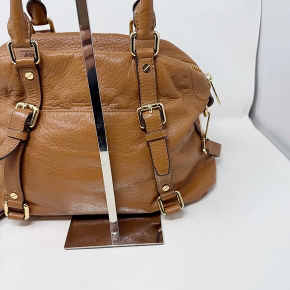 Michael Kors Brown Camel Bedford Legacy Medium Convertible Satchel Bag Leather - Picture 9 of 16